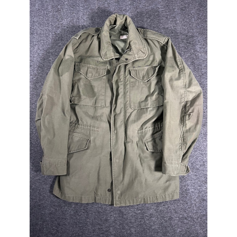 Vintage Military M-65 Field Jacket Olive Drab Green Small Long 8405-782-2937
